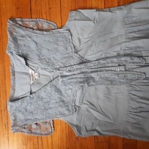 April Cornell Blue Cotton Sleeveless Dress